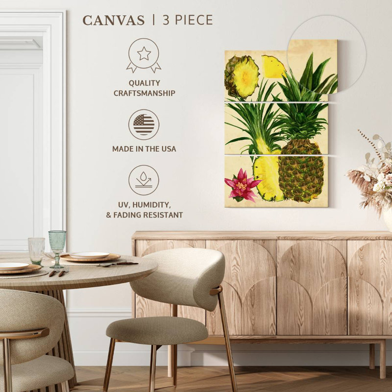 Étude d'ananas tropicaux Yarlin I, H 32 po x l 20 po