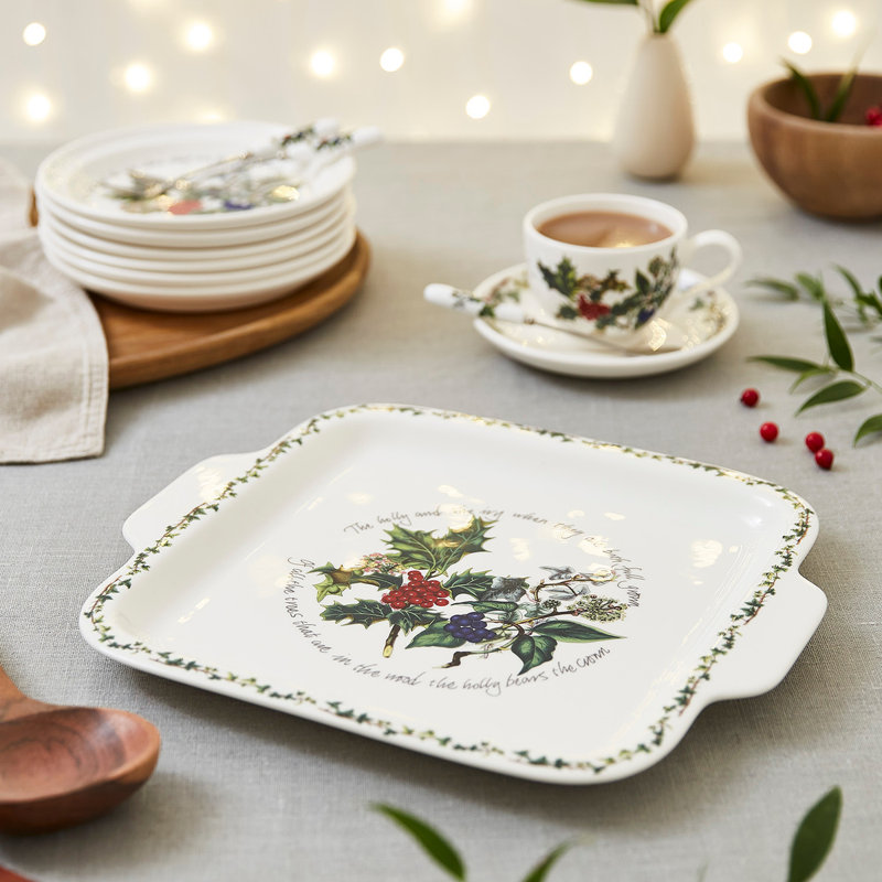 Holly & Ivy 12.5" Handled Serving Dish