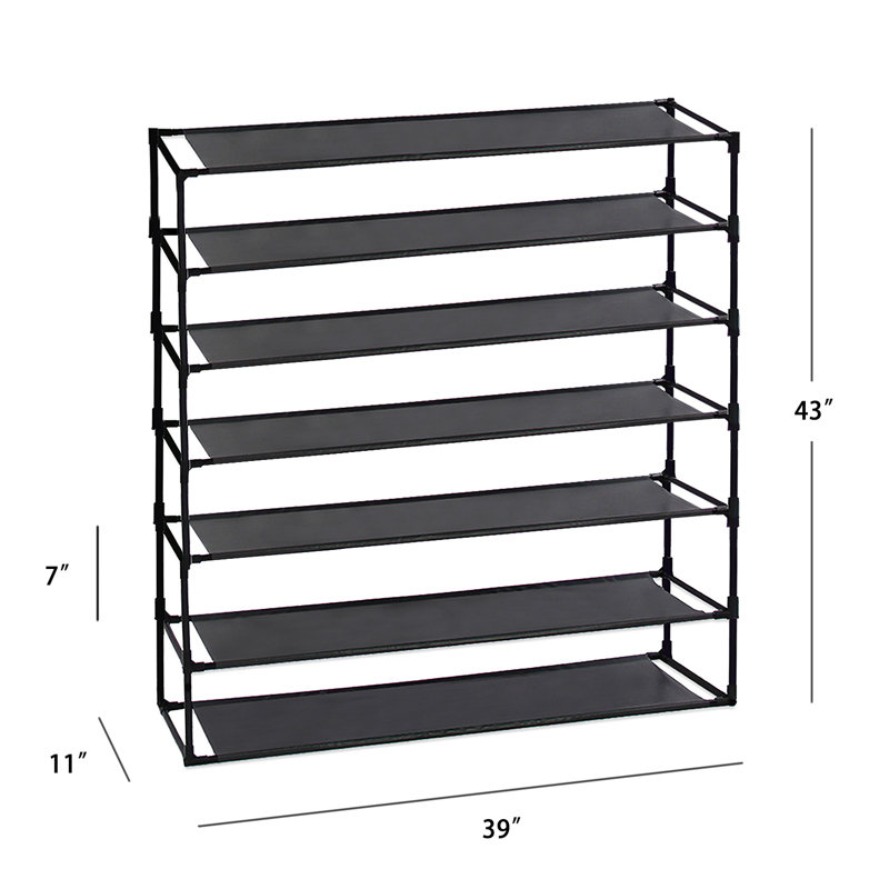 7 Tier Adjustable Fabric Shoe Rack Storage Organizer Stackable Shoe Shelf