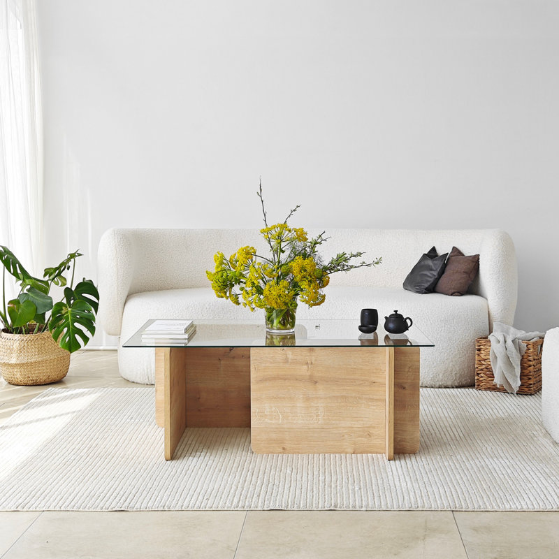 Glorias Coffee Table, Sapphire Oak, 40" H x 105" W x 65" D