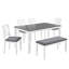 Ensemble de salle à manger moderne 6 pièces avec table en bois robuste et sièges rembourrés