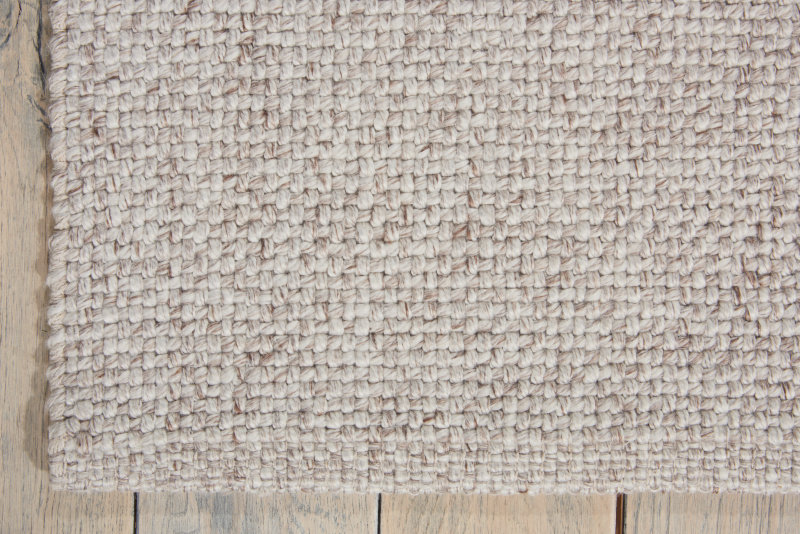 Tapis de zone beige en coton à la main noué la Tobiano, Rectangle 5 pi 3 po x 7 pi 5 po