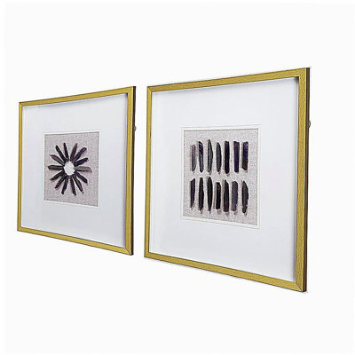 23.5“ x 23.5" Grace Purple Agate Shadow Boxes Wall Art, Set of 2
