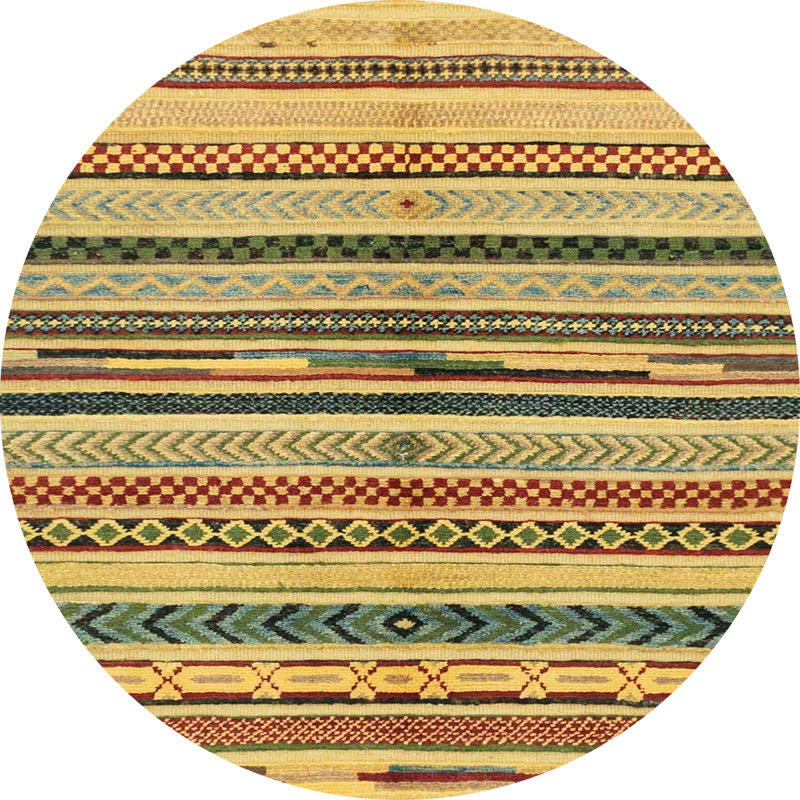 Striped Indoor Rug, Round 7'