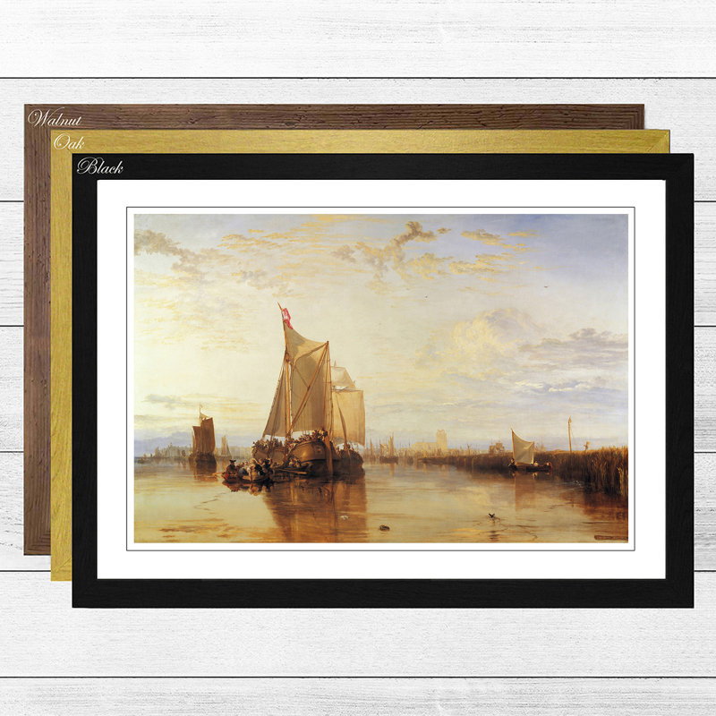 The Dort Packet Boat by J.M.W. Turner - Framed Print, Black