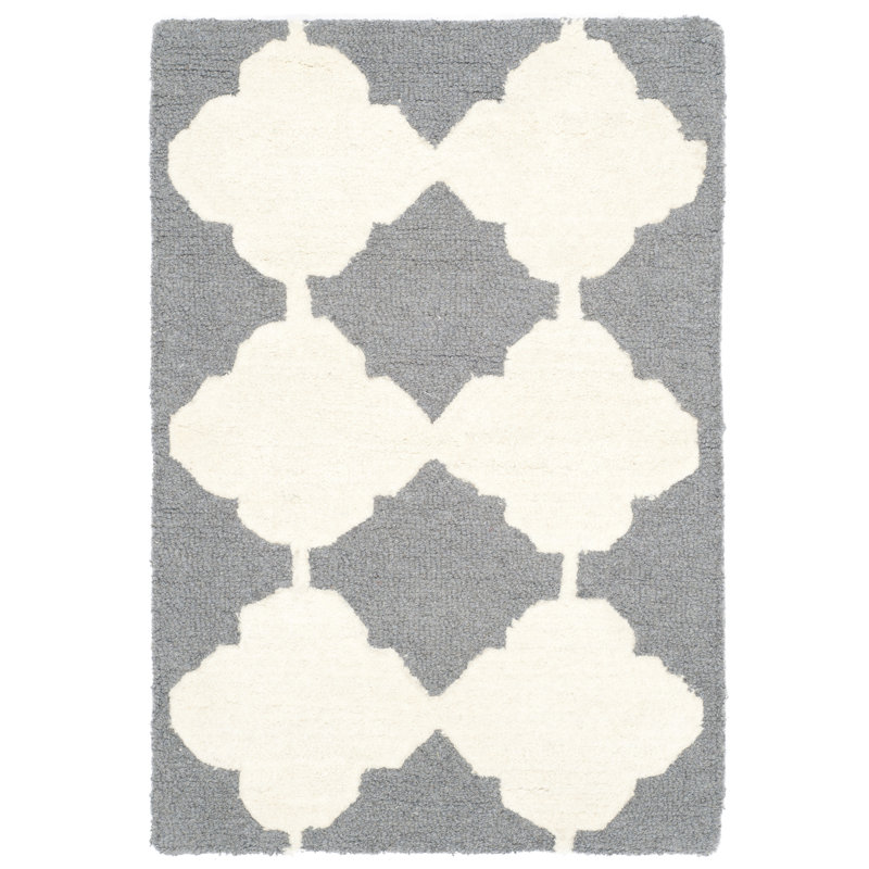 Cannen Hand Tufted Wool Geometric Rug, Rectangle 2' x 3'