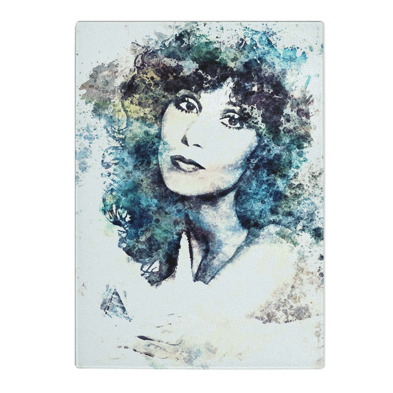 Tempered Glass Cher Chopping Board, 28.5 cm W x 39 cm L