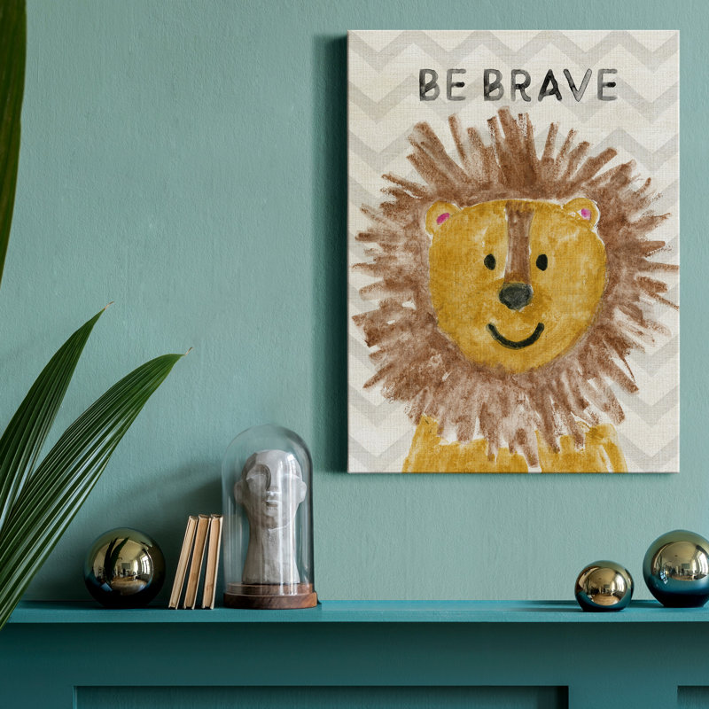 Safari Be Brave - reproduction d'art sur toile tendue, H 36 po x l 24 po x P 1 po