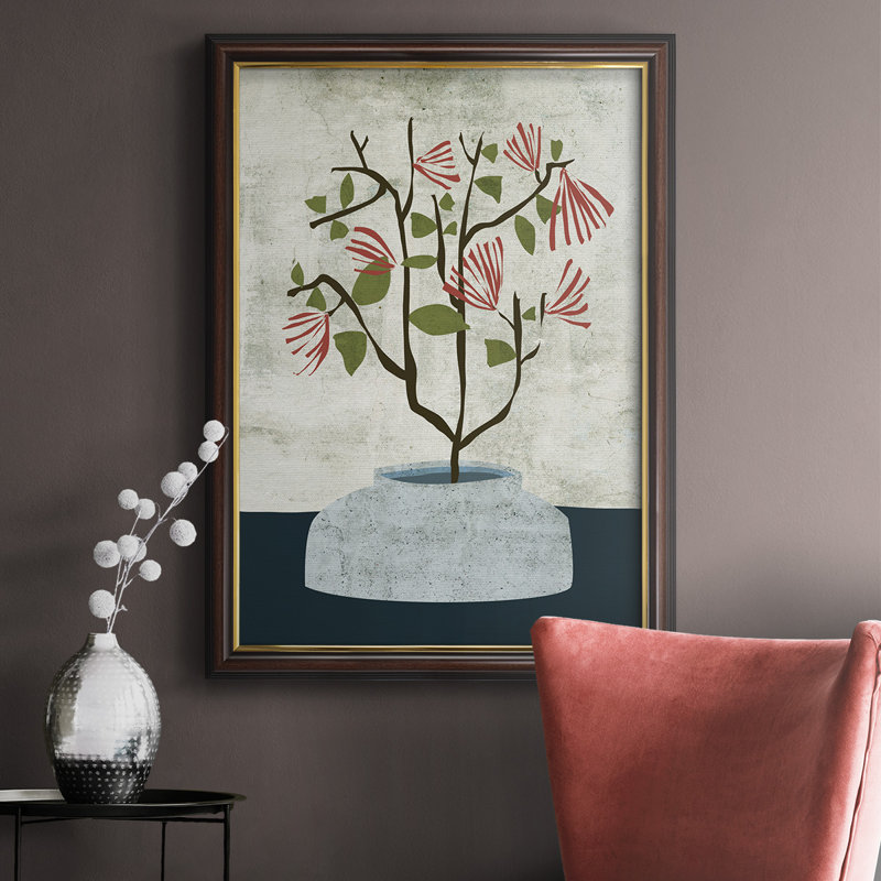 Zen Branch II - peinture sur toile encadrée, H 36 po x l 24 po x P 2,5 po