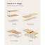 Ensemble de 4 tablettes de rangement pour armoire de cuisine avec étagère à épices empilable en métal et bois d'ingénierie et beige naturel UKCS010N01