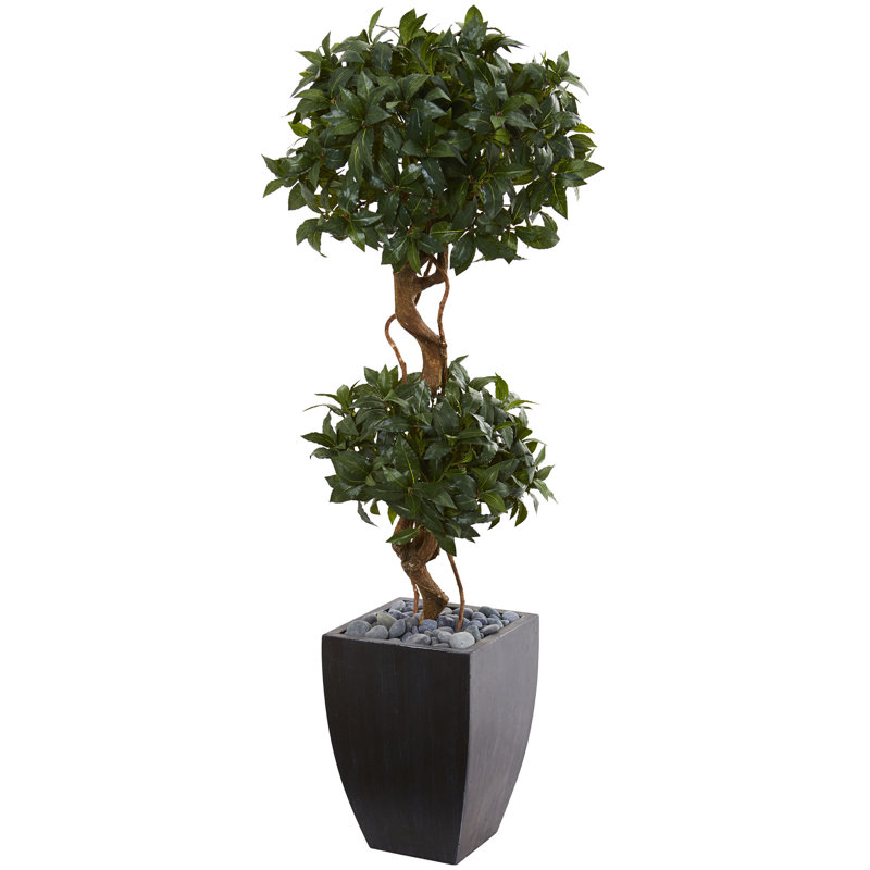 54'' Faux Ficus Topiary in Ceramic Planter