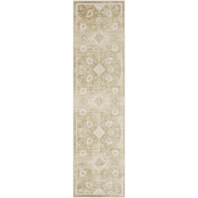 Bungalow Rose Bussie Machine Washable Ivory Gold Vintage Indoor Rug