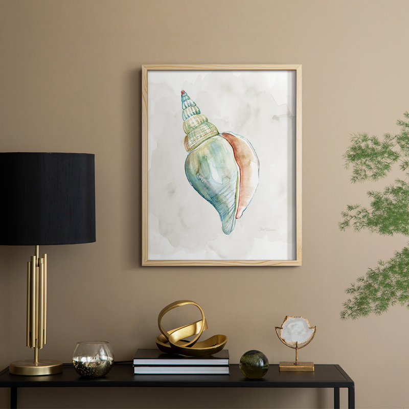 «Pastel Shell II», reproduction encadrée - bois massif, Naturel, H 11 po x l 9 po