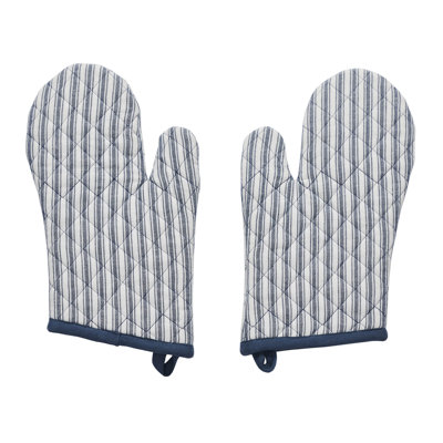 , Ensemble de gants de cuisine rayés bleu VHC Brands
