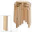 Solid Wood Stackable Stools Kitchen Dining Room Chairs Backless Dining Stools Set of 4