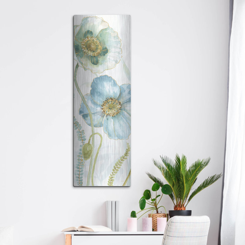 Art mural en métal luxueux «My Greenhouse Flowers IX» par Lisa Audit, 16 po x 48 po