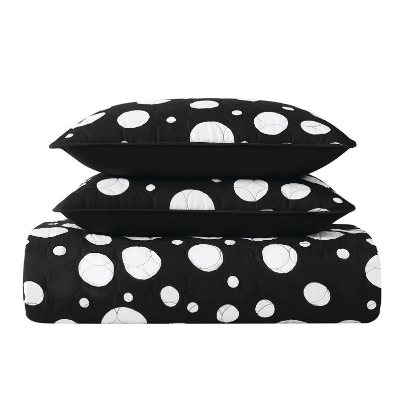 Sophia Polyester Standard Dots Quilt Set, Twin Quilt + 1 Standard Sham