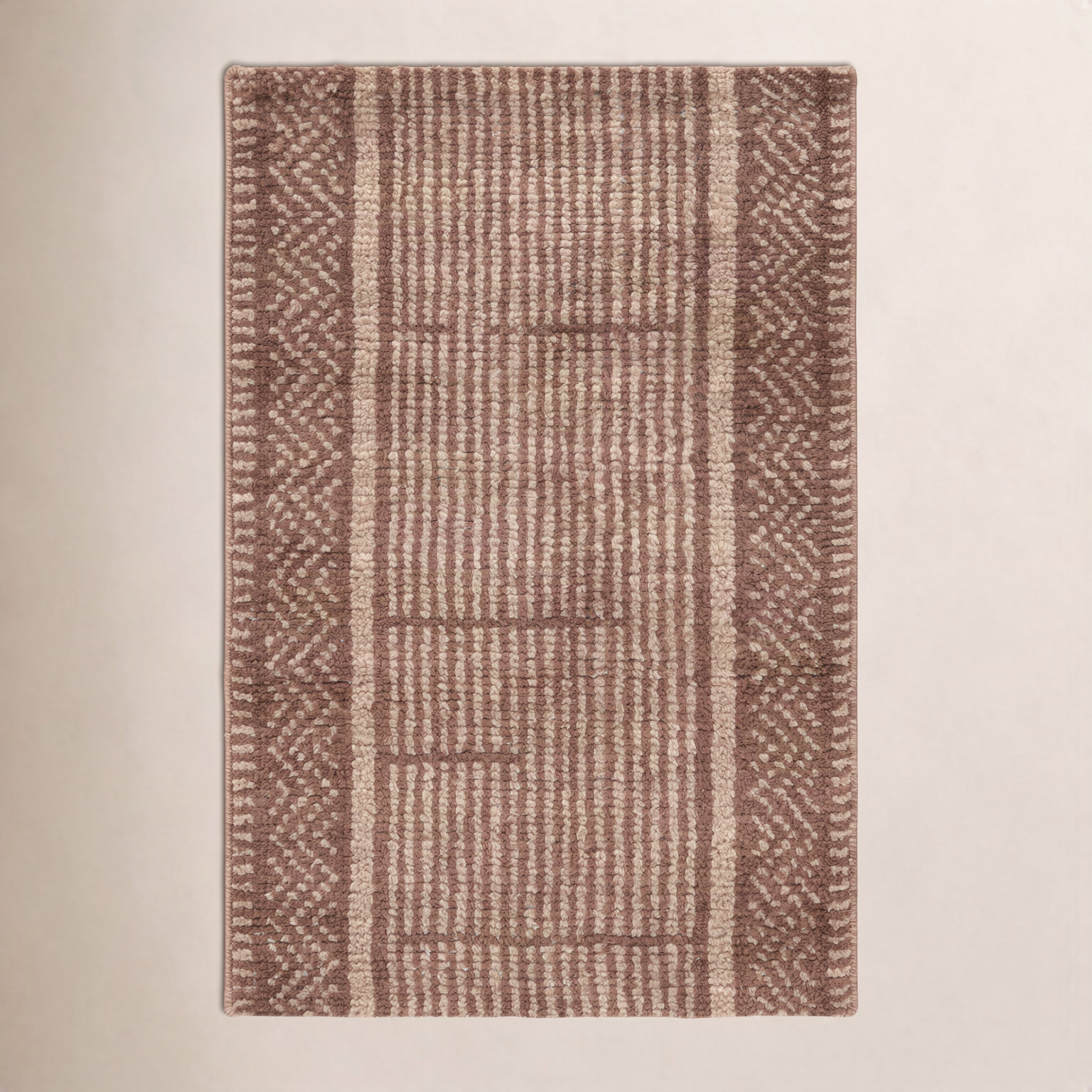 Vanna Hand-Knotted Striped Wool Rug, Red, 8'9x11'9