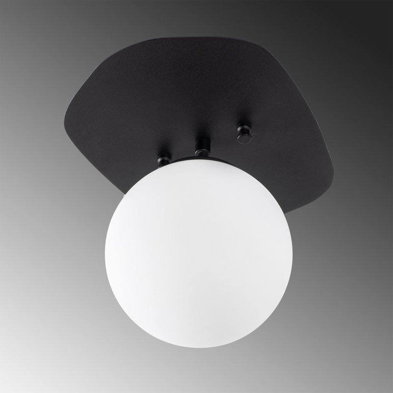 Plafonnier encastré en verre Pellot, Noir, Blanc