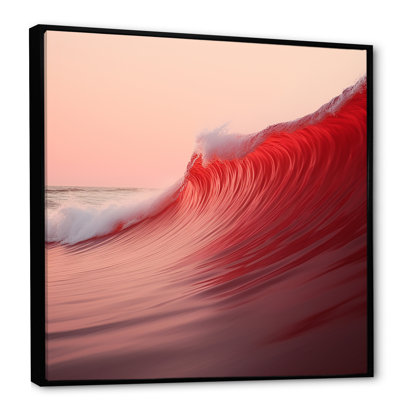 Minimalisme vague rouge, paysage sur toile