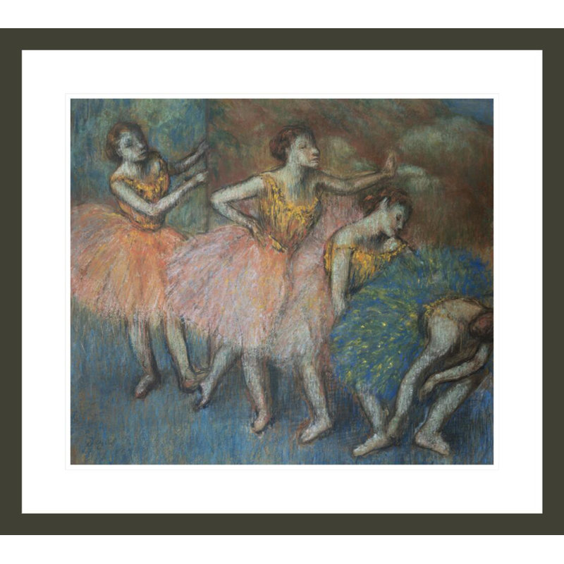 «Green and Yellow Dancers» par Edgar Degas, impression giclée encadrée, H 23,5 po x l 26,13 po