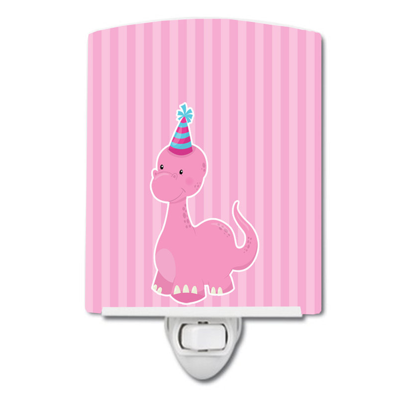 Ampoule de nuit en céramique dinosaure, Rose