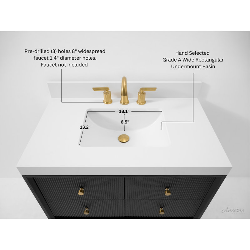 Momo 36" Freestanding Standard Single Bathroom Vanity with Top, 60", Black Oak