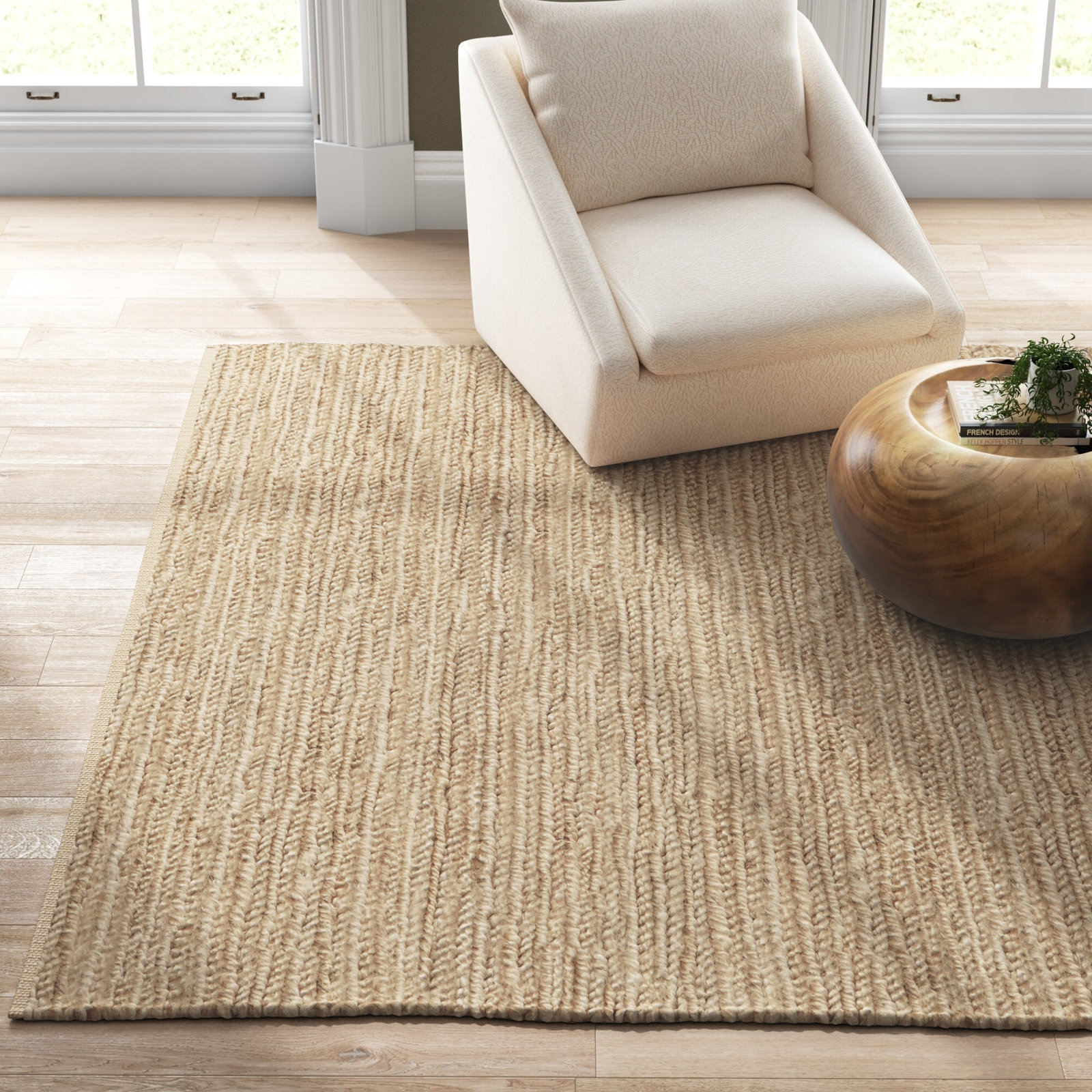 Liza Natural Hand-Woven Jute Rug, Rectangle 5' x 8'