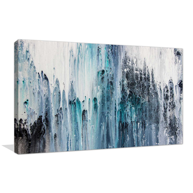 « mouillé paint », reproduction de peinture à l’acrylique sur toile tendue, H 36 po x l 60 po x P 1,5 po