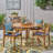 Tinnin 4 - Person Wood Patio Dining Set with Round Table , Cushions Included-2017917908