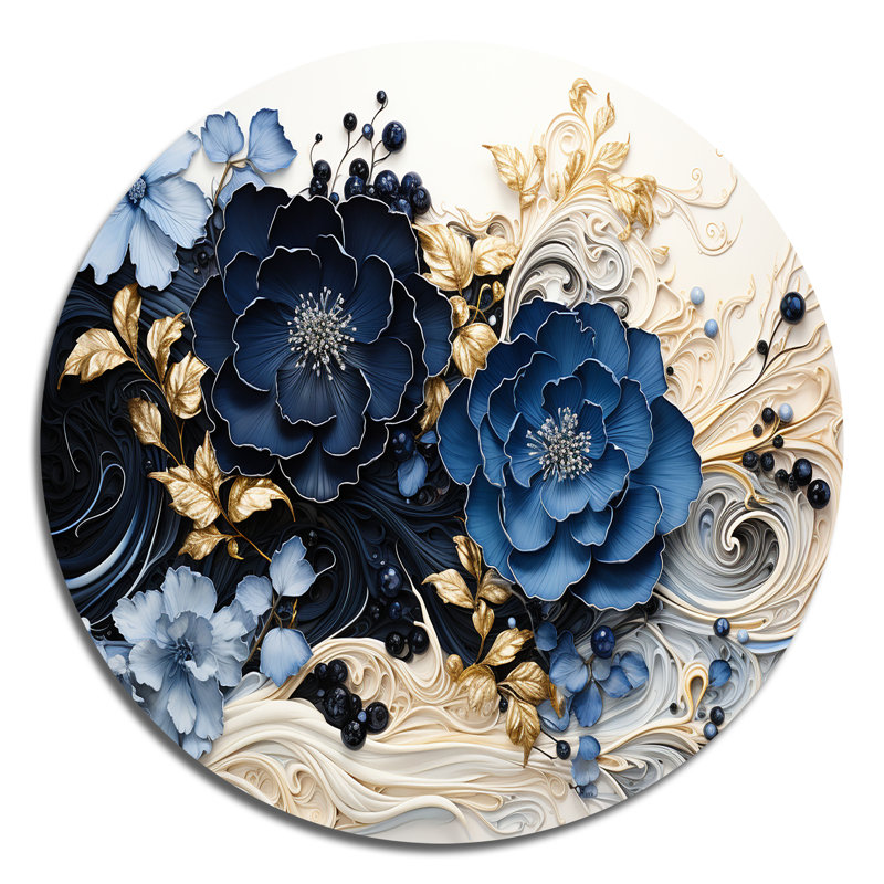 Encre liquide Spiralscape I - Art abstrait rond en métal, H 36 po x l 36 po