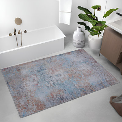 MAVAL Yellow Washable Rug Doormat Rug