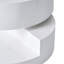 Petite table basse rotative contemporaine avec compartiment de rangement caché, finition blanche lustrée, 23,62 po x 23,62 po x 12,99 po, espace rotatif moderne