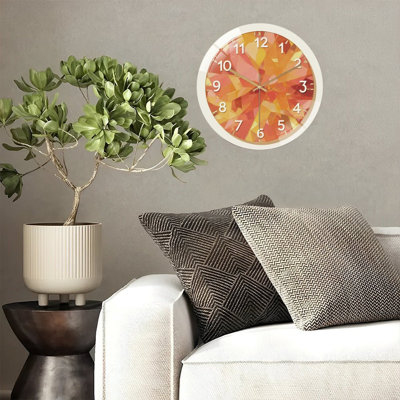 Horloge murale orange 12 po