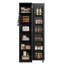 Garde-manger étroit avec 12 tablettes de rangement, armoire de rangement mince à porte simple de 72 po avec 6 tablettes réglables, support de porte et roulettes verrouillables -1455420537