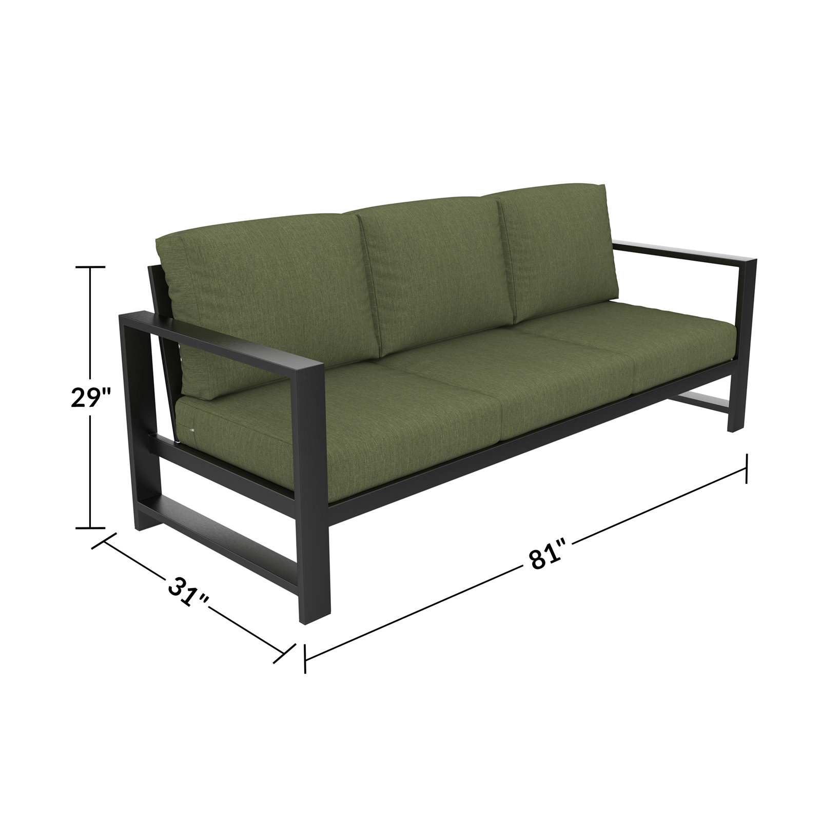 Dulcie 80" Sunbrella® Patio Sofa, Sunbrella Canvas Fern