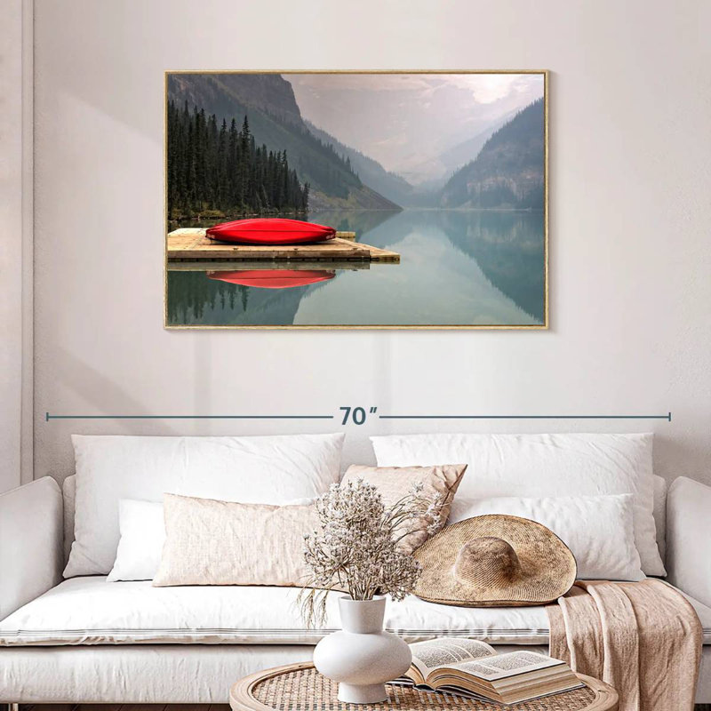 Mountain Lake Kayak, 40 po x 27 po, Cadre flottant en bois naturel