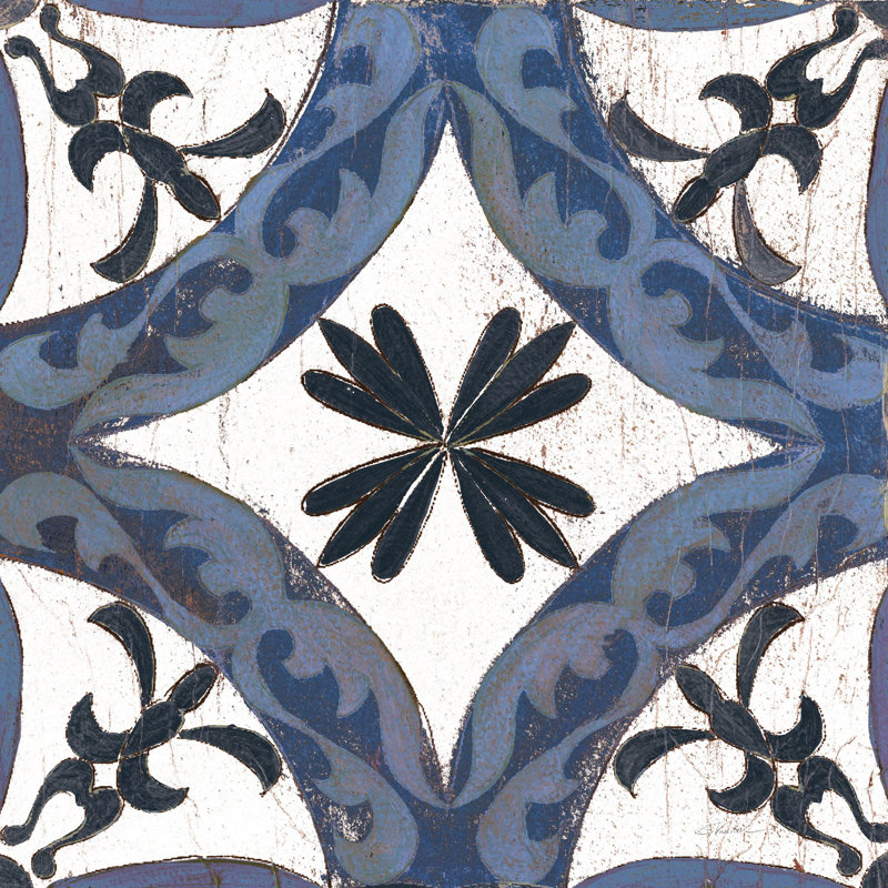 Downtown I Indigo And Cream by Silvia Vassileva - Wrapped Canvas Art Prints, 30cm H x 30cm W x 3.8cm D