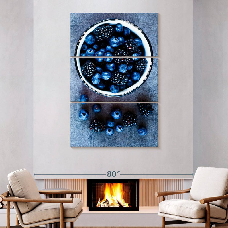 Yarlin Blueberries And Blackberries, 74" H x 48" W