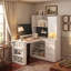 Bureau en coin en L 51,56 po avec tablettes de rangement et station de charge, blanc-1796516780-1796516782