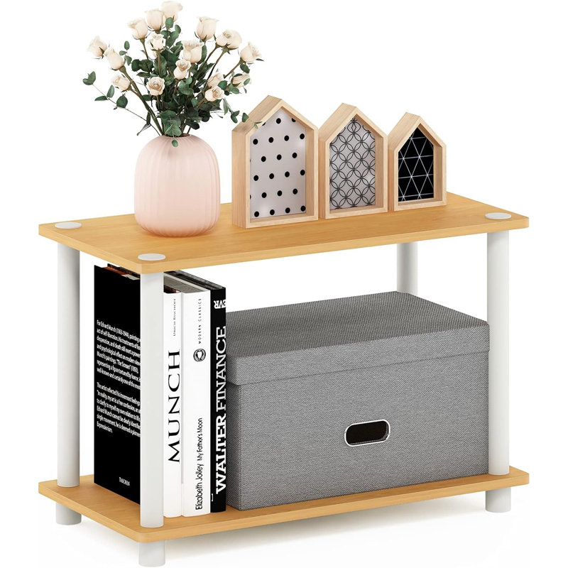 2-Tier No Tools Tube Shelf And End Table With Simple Stylish Design, Easy 5-Minute Assembly, Sturdy And Functional For Any Room