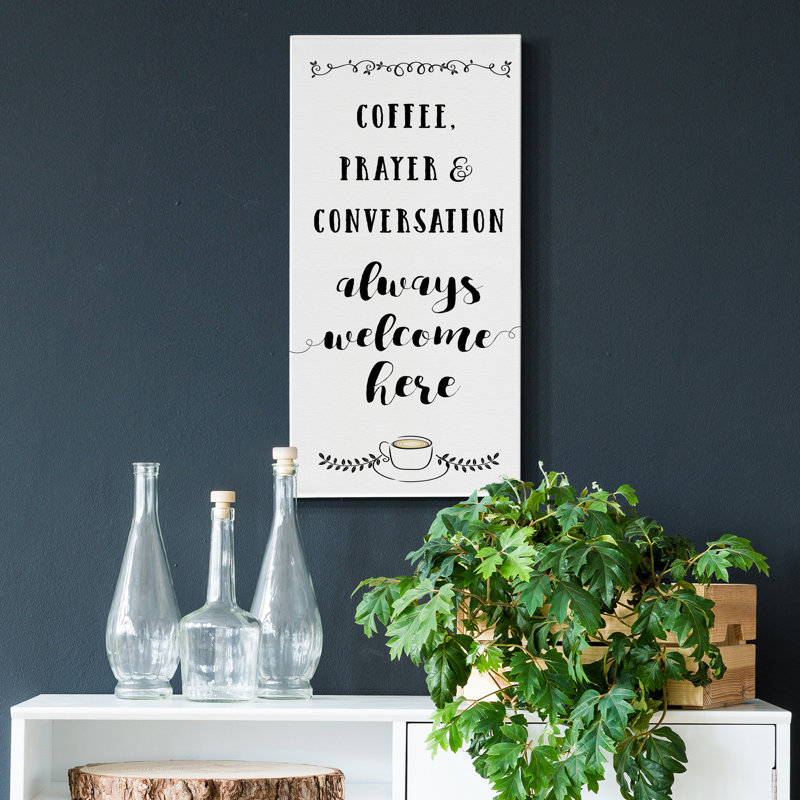 «Always Welcome», art textuel sur toile tendue, H 16 po x l 8 po x P 1 po