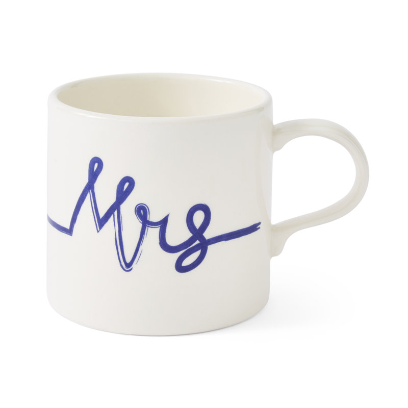 Mug Meirion Short Mugs Blue & White Mrs Mug Single Mug