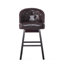 Tabouret de bar pivotant à 360 degrés avec garniture cloutée magnifique, parfait pour les cuisines modernes et les bars