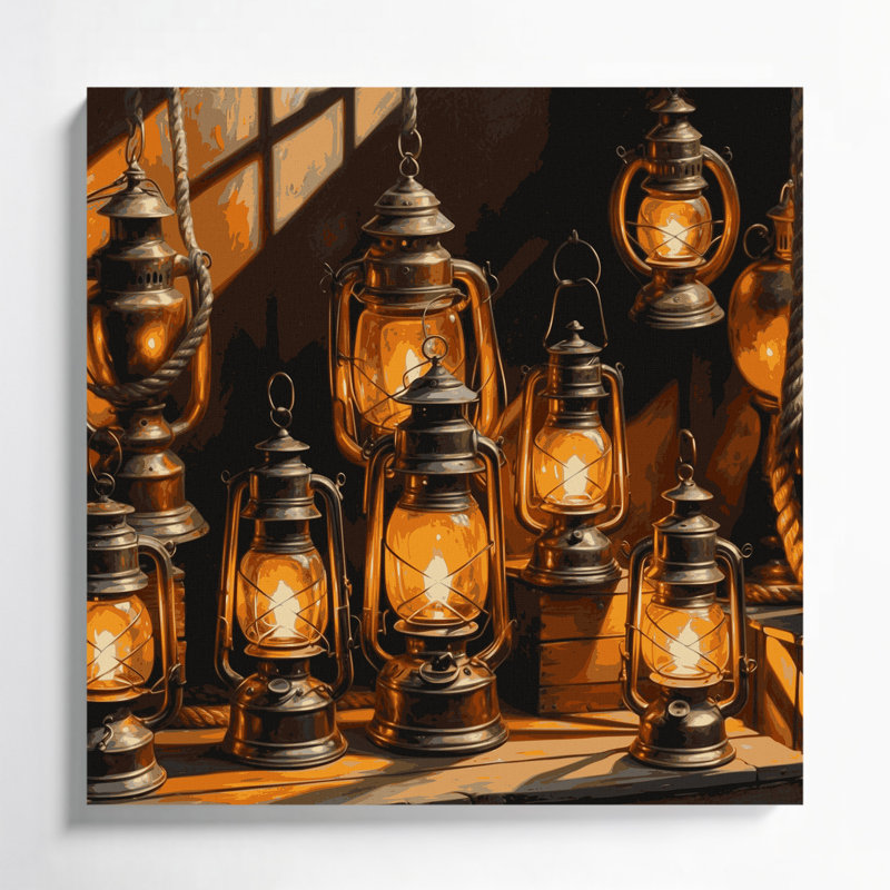 Art mural sur toile, lanternes, H 12 po x l 12 po