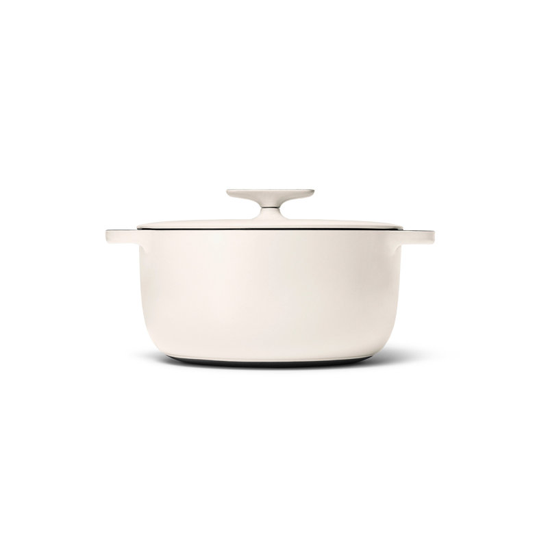 Caraway 6.5Qt Enameled Cast Iron Dutch Oven W/ Flat Lid, Cream