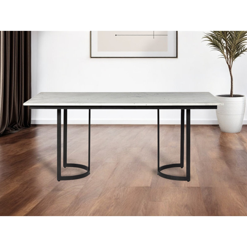 Table de salle à manger 71 "blanche et noire