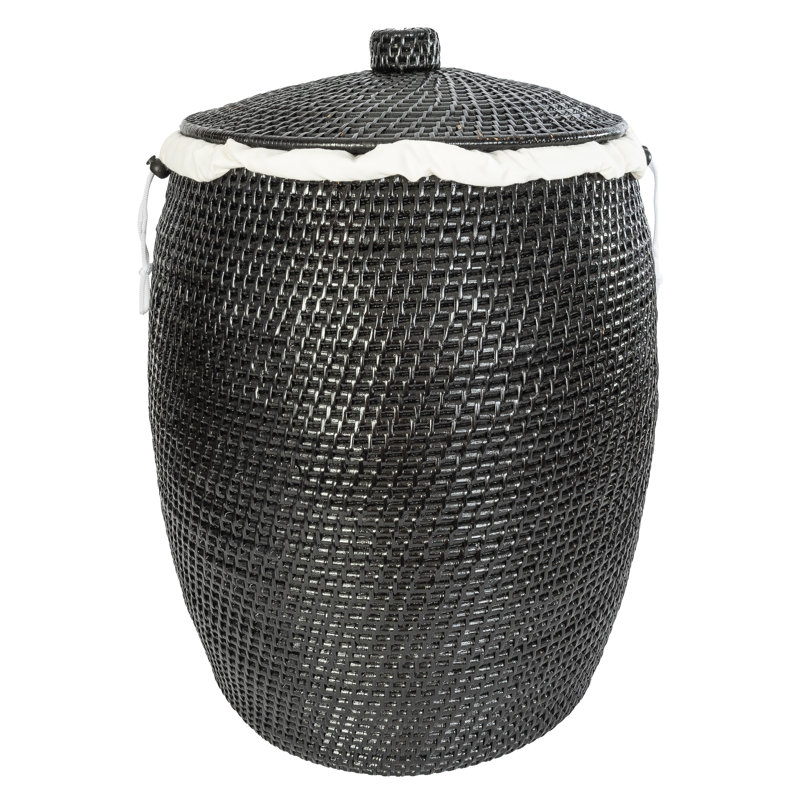 Hand Woven Laundry Hamper, Tudor Black