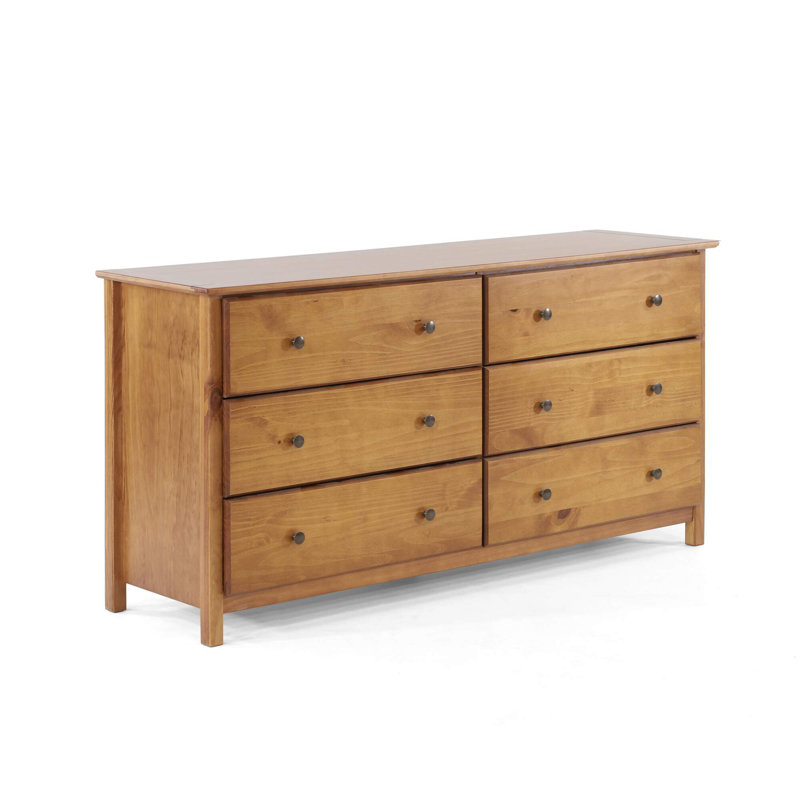 Shaker Solid Wood 6-Drawer Dresser, Walnut