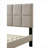 Upholstered cool gray queen size bed frame, designed for everyday bedroom use with square patterned headboard and USB charging-1771932039-1771932036